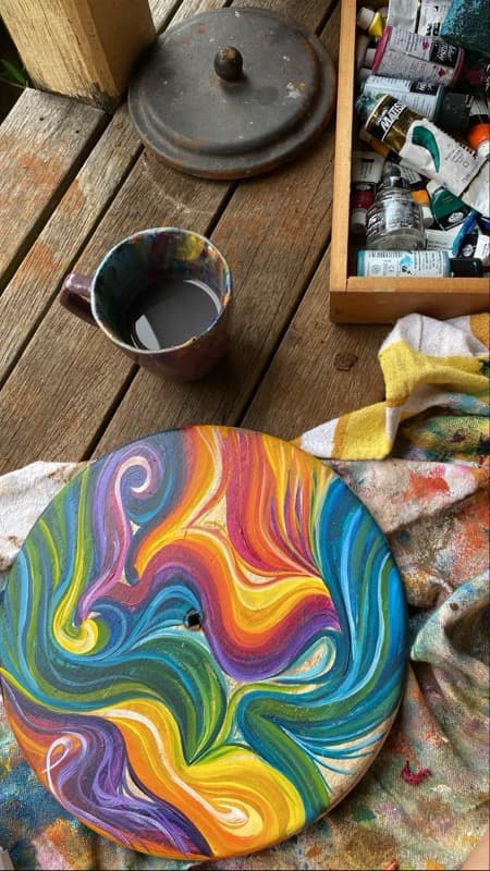 Colorful swirl painting